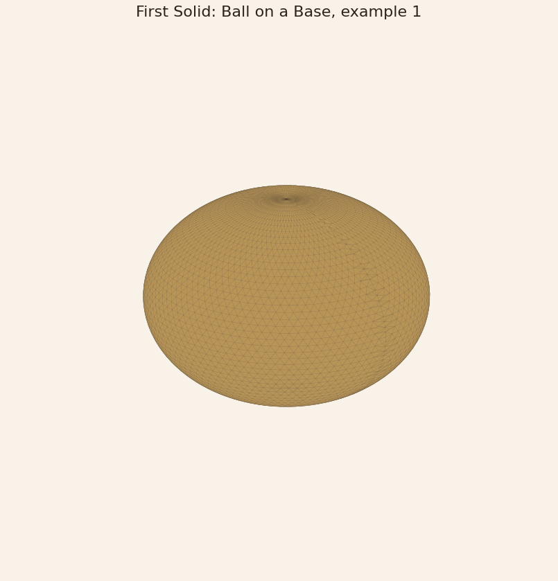 Rendered output for First Solid: Ball on a Base, example 1
