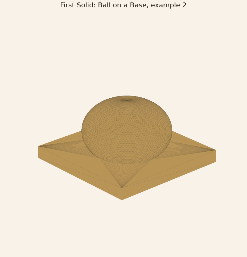 Rendered output for First Solid: Ball on a Base, example 2