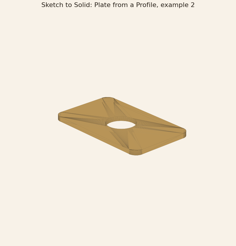 Rendered output for Sketch to Solid: Plate from a Profile, example 2