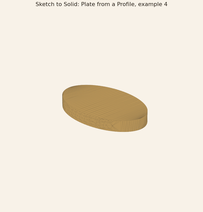 Rendered output for Sketch to Solid: Plate from a Profile, example 4