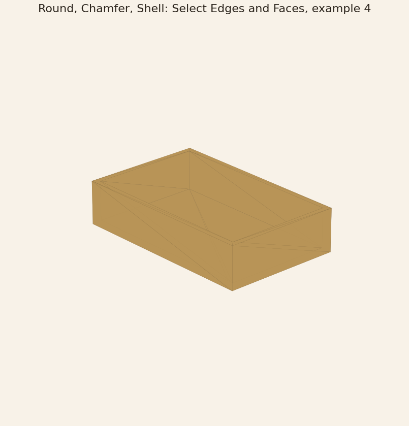 Rendered output for Round, Chamfer, Shell: Select Edges and Faces, example 4