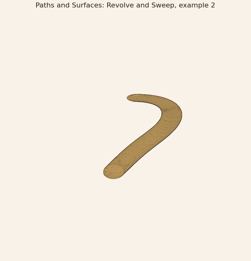 Rendered output for Paths and Surfaces: Revolve and Sweep, example 2