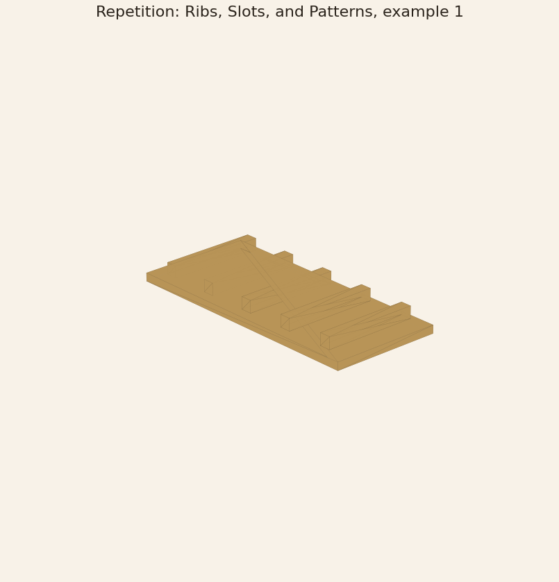 Rendered output for Repetition: Ribs, Slots, and Patterns, example 1