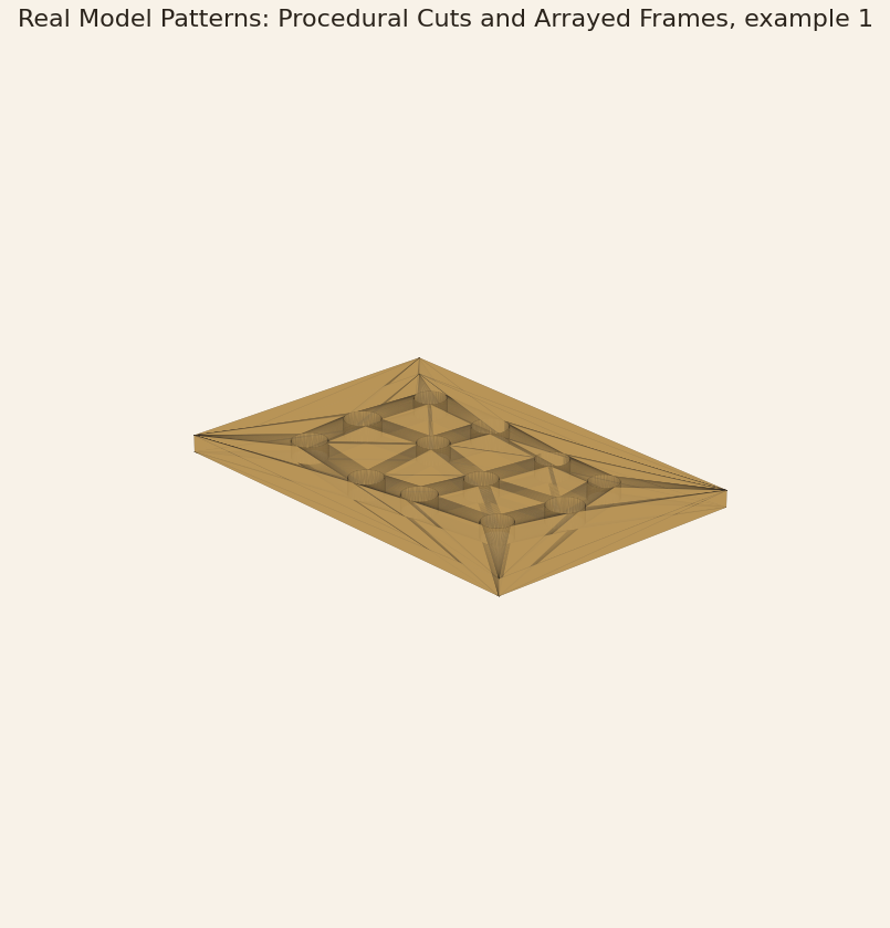 Rendered output for Real Model Patterns: Procedural Cuts and Arrayed Frames, example 1