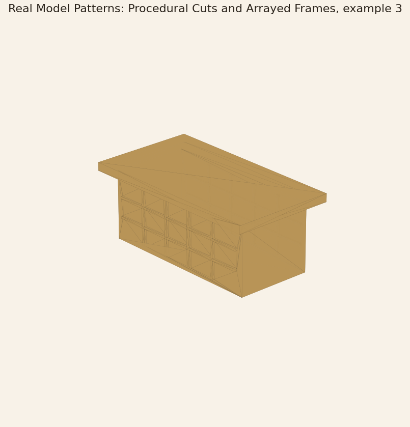 Rendered output for Real Model Patterns: Procedural Cuts and Arrayed Frames, example 3